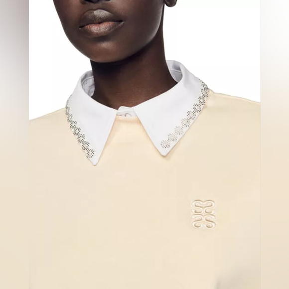 Sandro Lorane Layered Look Sweatshirt - Picture 6 of 12